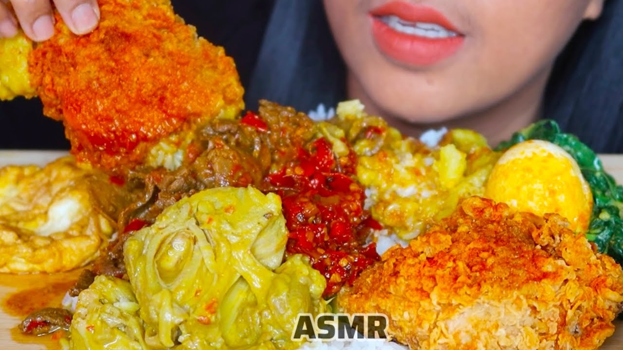 ASMR NASI PADANG AYAM CRISPY ||SPICY FOOD MUKBANG ASMR VIDEOS ||MUKBANG INDONESIA #ASMR #asmrsounds