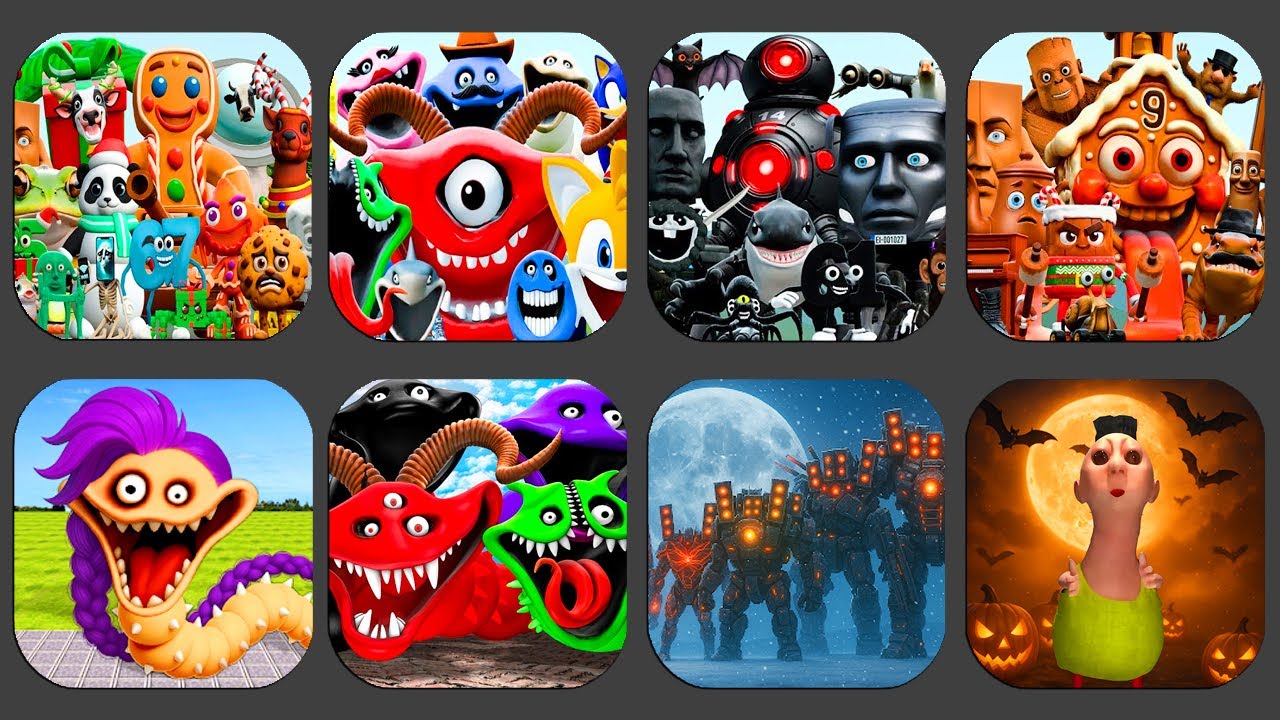 NEW ITALIAN BRAINROT vs HUNGRY WORM vs MONSTERS VS Nextbots in Playground: Pixel,Sandbox In Space,.