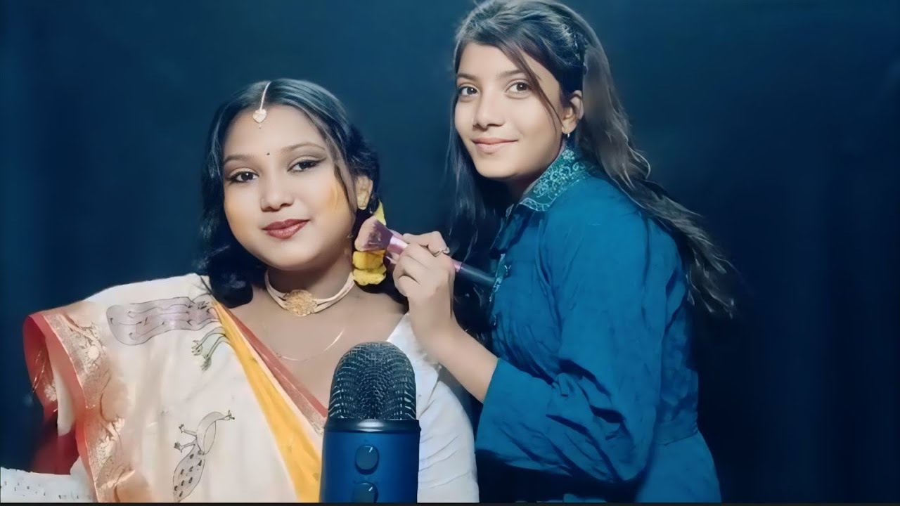ASMR  DOES MY SISTER INDIAN HALDI LOOK MAKE-UP [personal Attention] 😌❤️