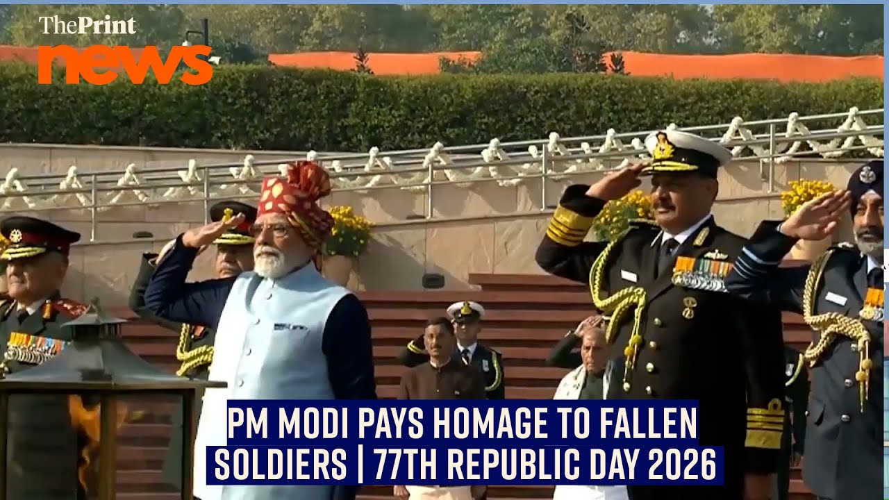 PM Modi pays homage to fallen soldiers at National War Memorial in New Delhi |77th Republic Day 2026