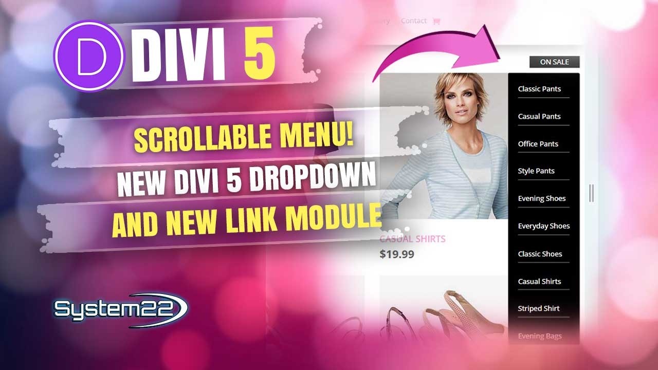Divi 5 NEW Dropdown Module – Create a Scrollable Product Menu