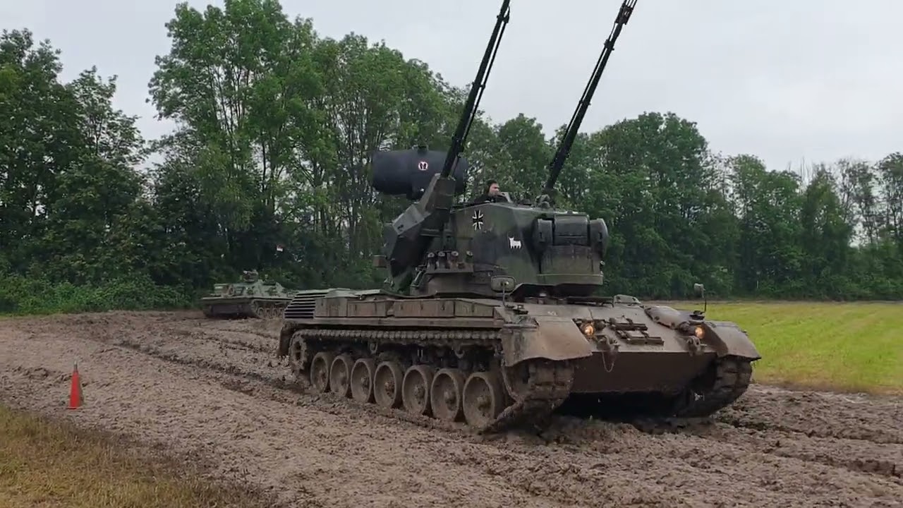 2 Gepards and a leopard 1 recovery vehicle seen @ open day at the military Museum Uffenheim 2024.