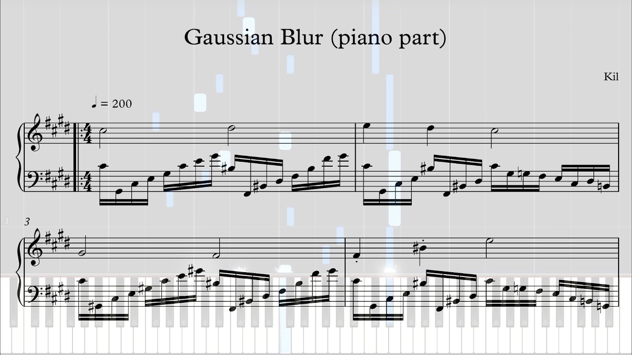O2Jam - Gaussian Blur (piano part score)