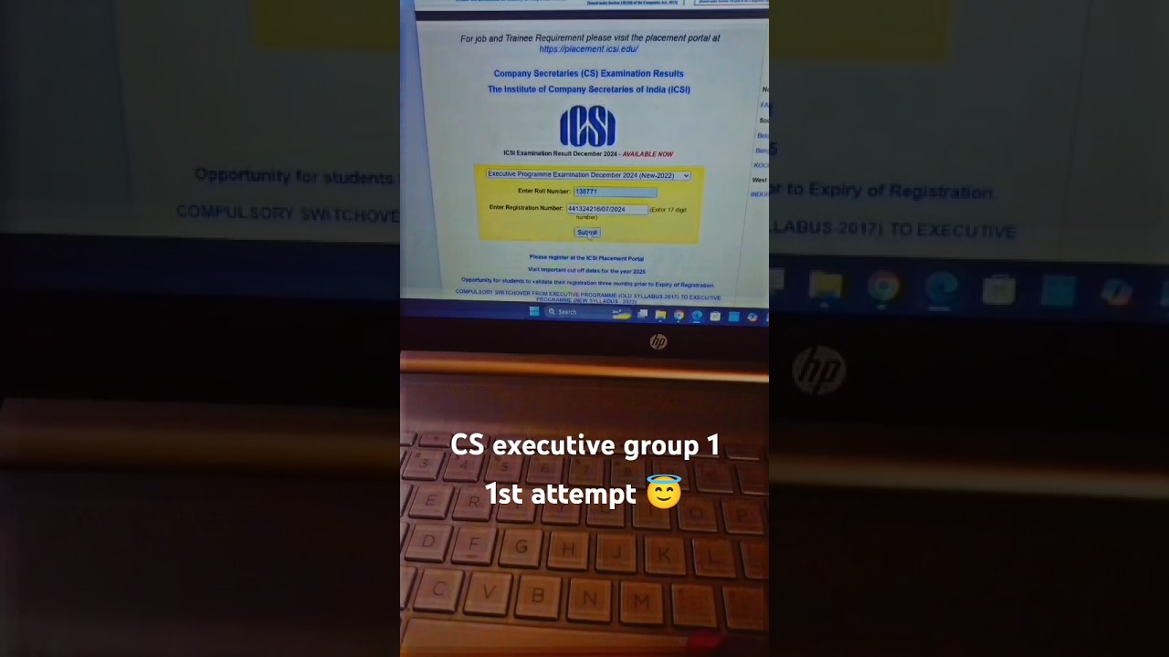 CS Executive Result | Dec 2024 | 1st Attempt #cs #csexecutive #resut #icsi