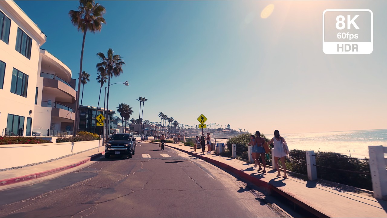 Driving Southern California San Diego Coast | 8K 60fps HDR | Oceanside to La Jolla Cove