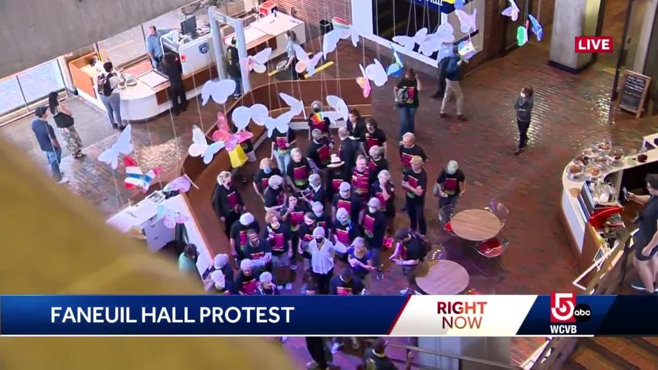 Protestors call for Faneuil Hall name change