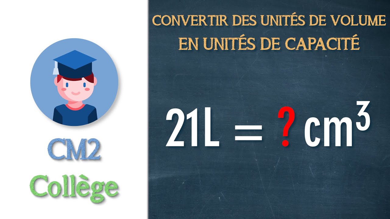 Convertir des unités de volume en unités de capacité - CM2 Collège - Petits Savants