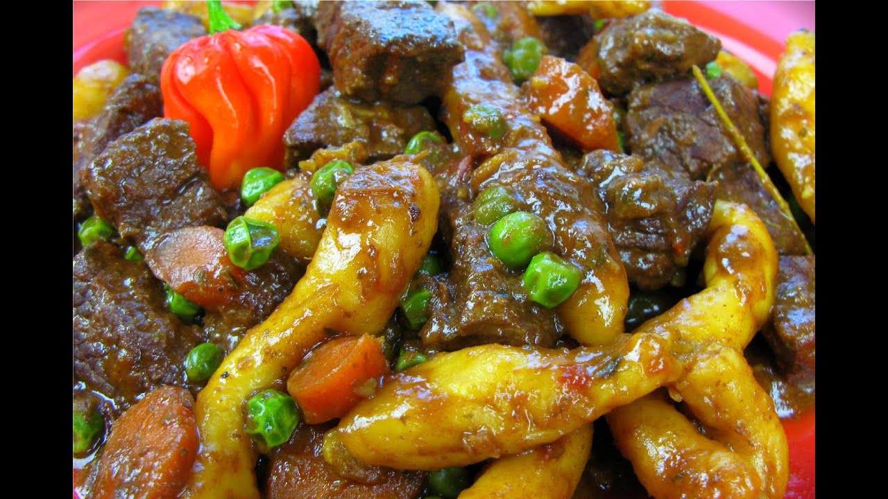 Caribbean Stewed Beef With Coconut Dumplings.