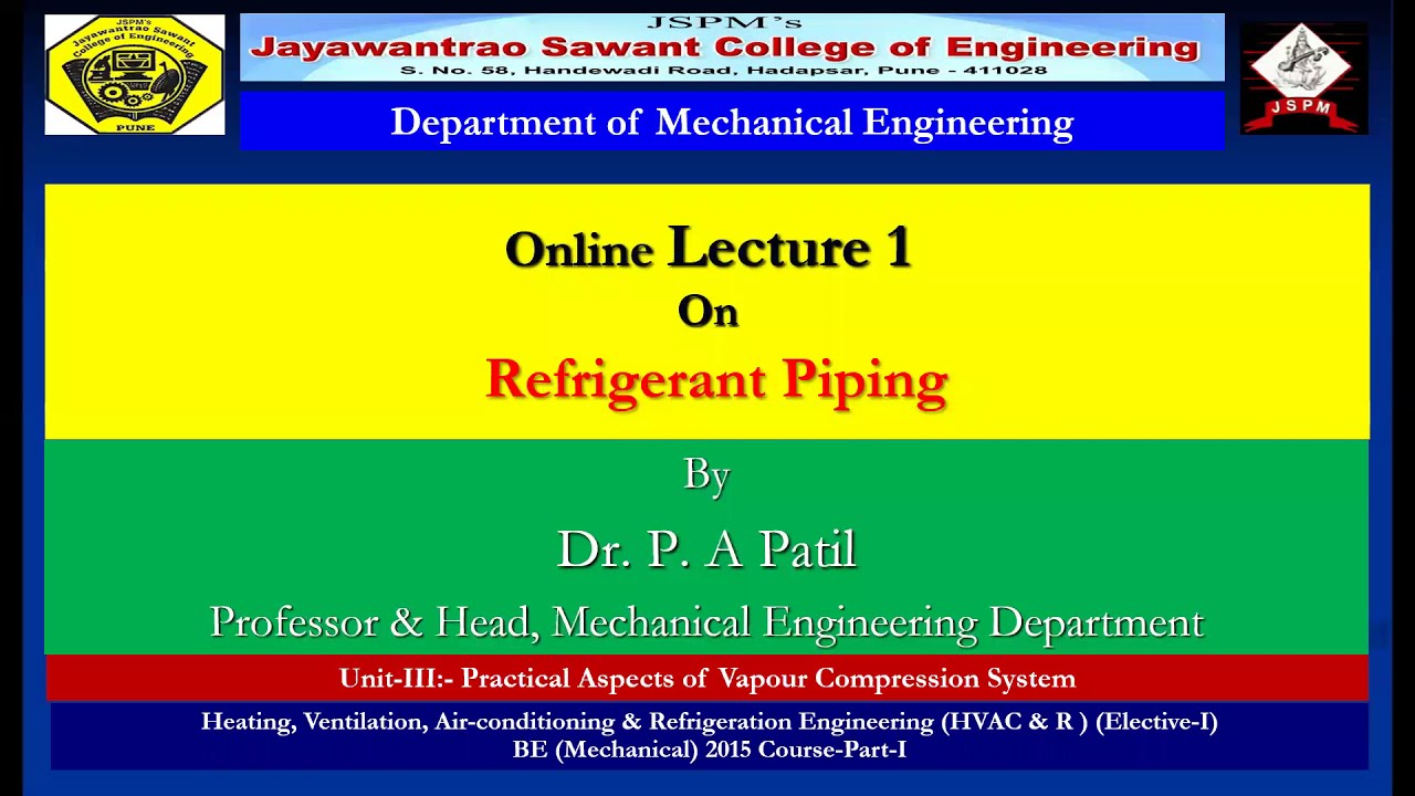 Lecture 3 1 Refrigerant Piping
