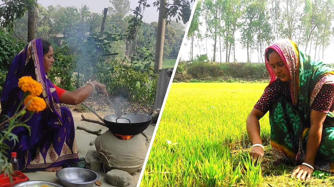 চকের কাজ ঘরের কাজ মেয়েদের সবই করতে হয় 😭BANGLADESHI VILLAGE LIFE