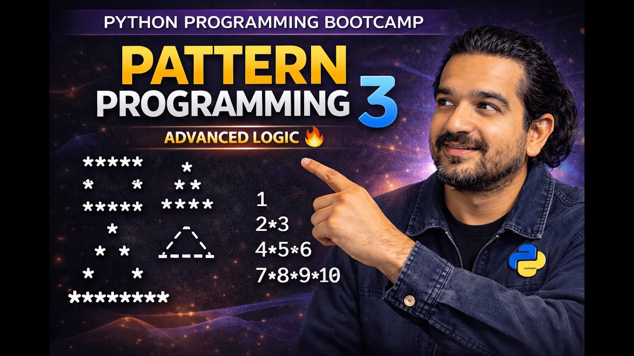 Pattern Programming Part 3 — Advanced Logic & Shape Patterns | Python Programming Bootcamp #20