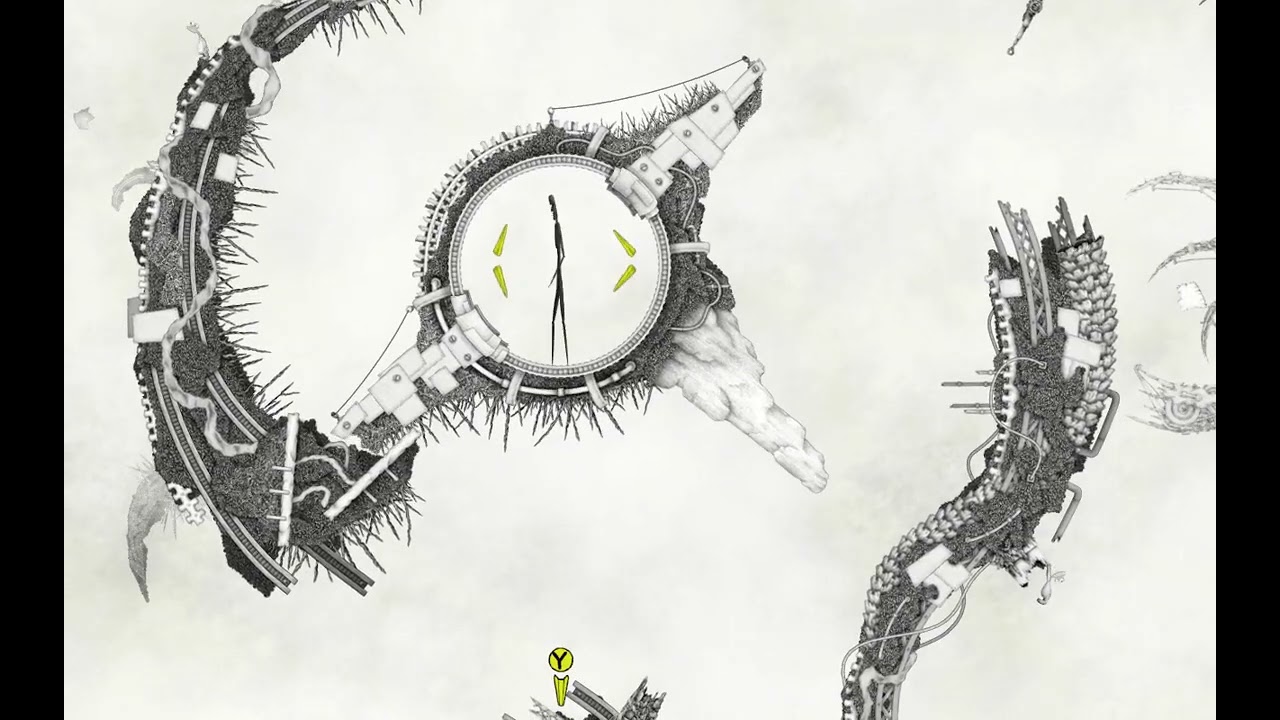 Micromega — Guide a falling ball through a bizarre, hand-drawn maze