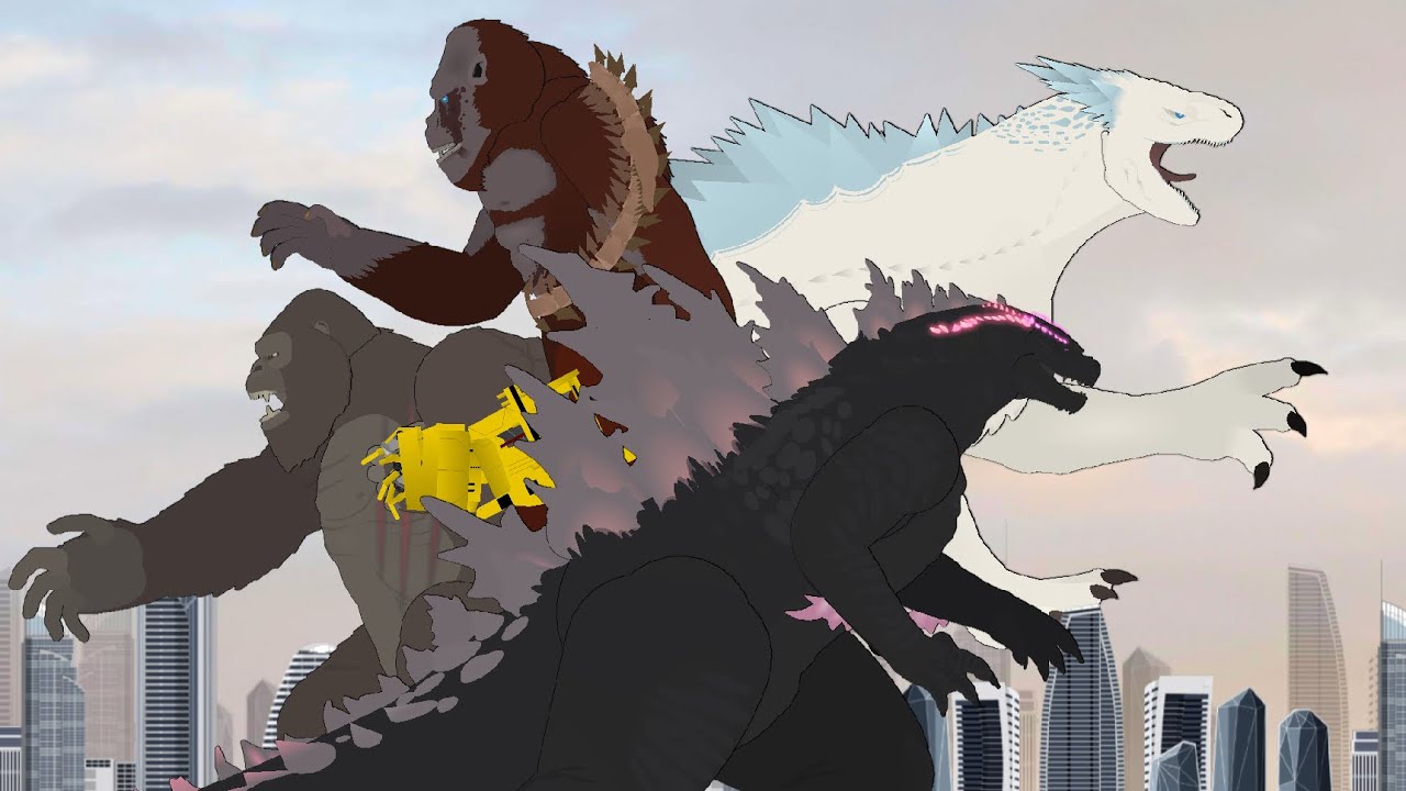 Godzilla X Kong: The New Empire | Godzilla & Kong Vs Shimo & Skar King | Sticknodes Animation |