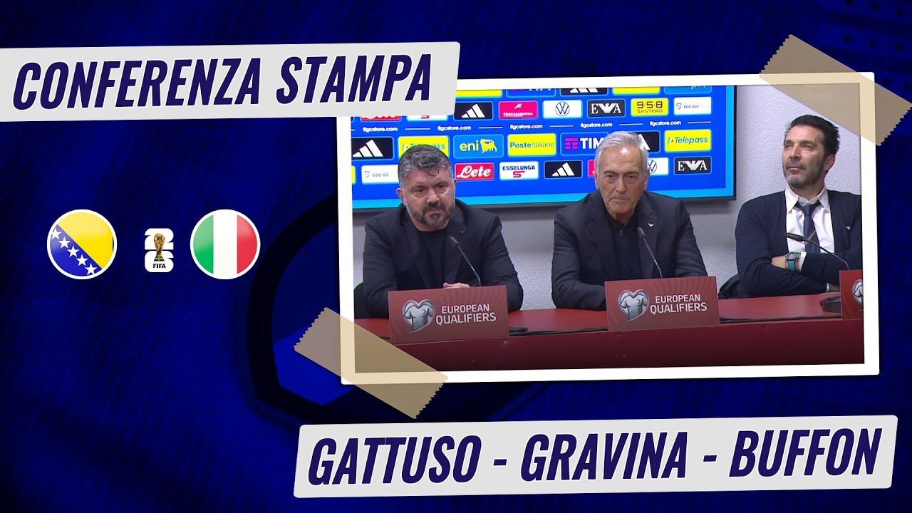 Conferenza stampa | Gattuso e Gravina e Buffon dopo Bosnia-Italia