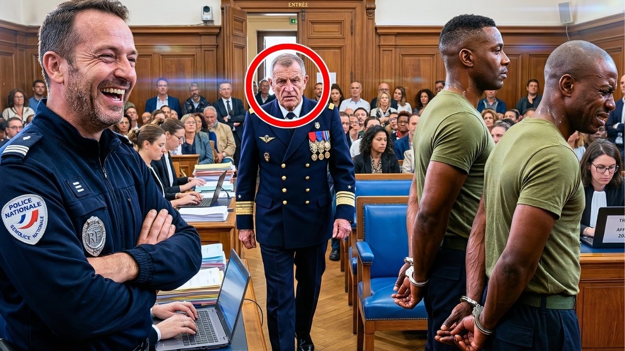 Un Flic Corrompu Arrête Deux Commandos Marine Noirs — Il Panique Quand L'Amiral Débarque Au Tribunal