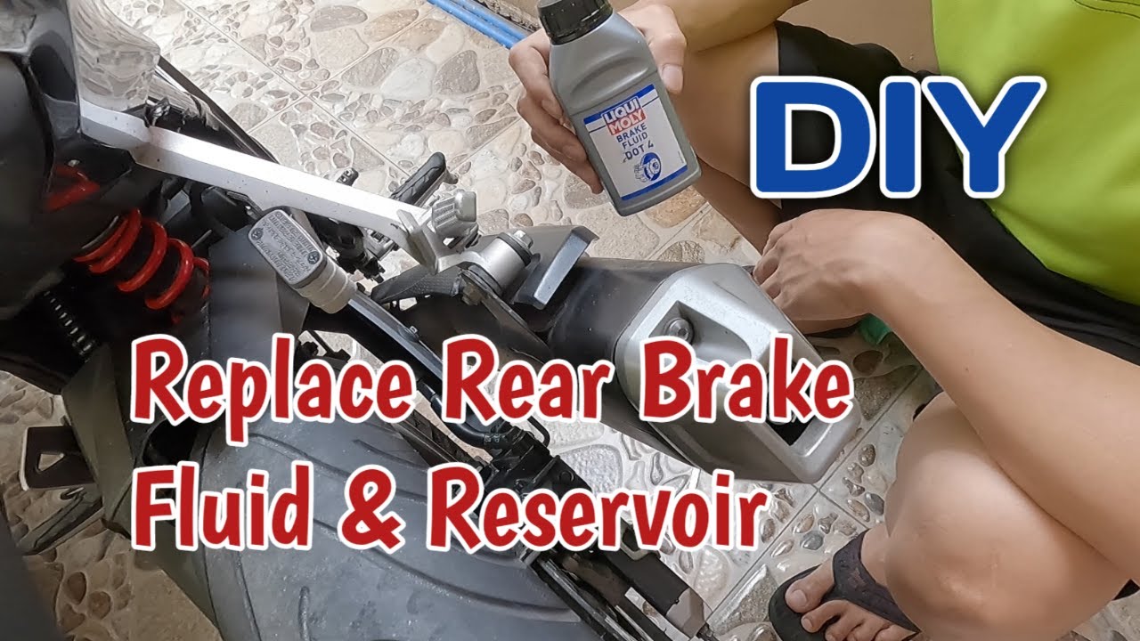 How to replace rear brake reservoir and fluid on motorcycle DIY | Maintenance
