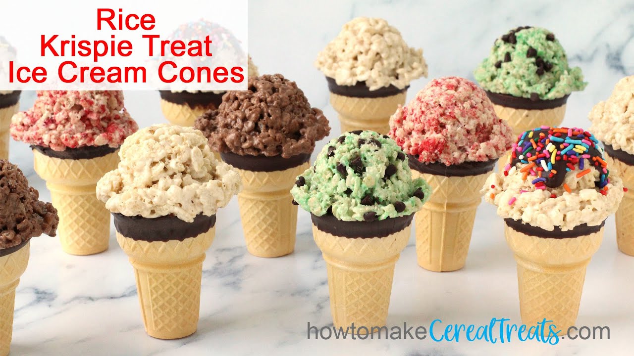 Rice Krispie Treat Ice Cream Cones