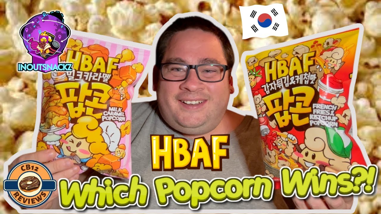 South Korea Snack Taste Test 🇰🇷 | HBAF Milk Caramel & French Fries Ketchup Popcorn #review