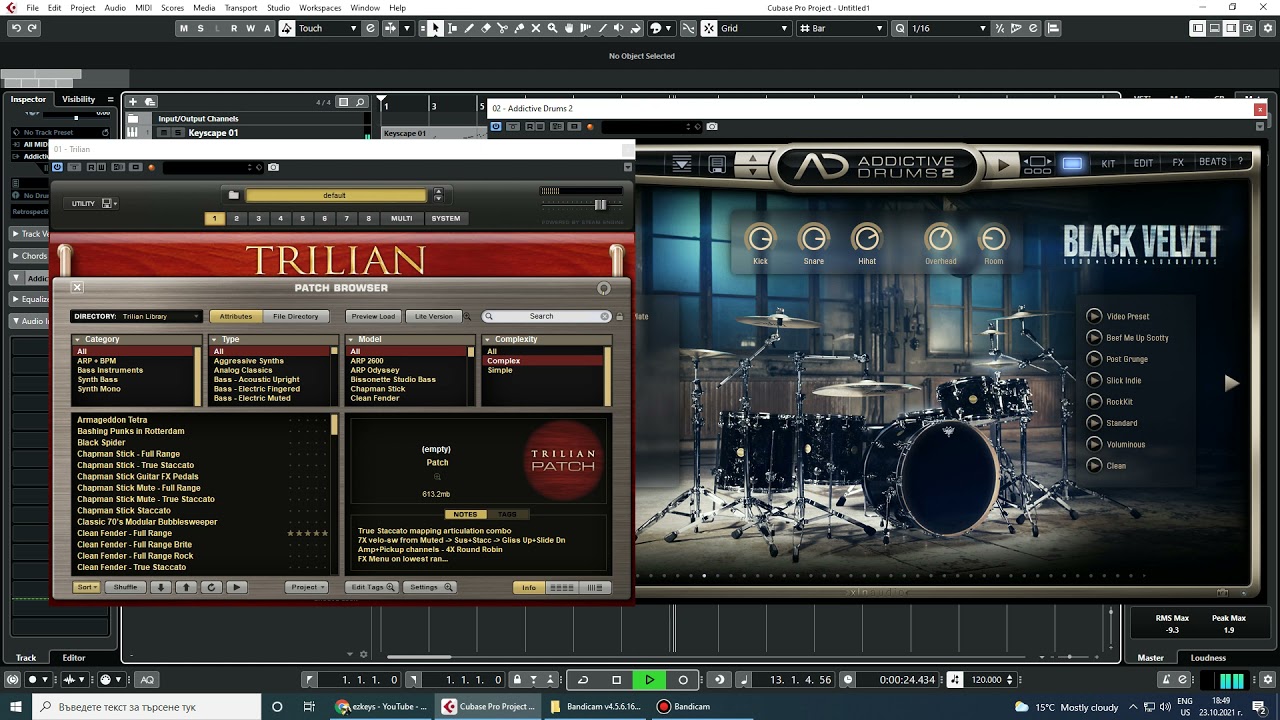 Trilian bass and addictive drums 2
