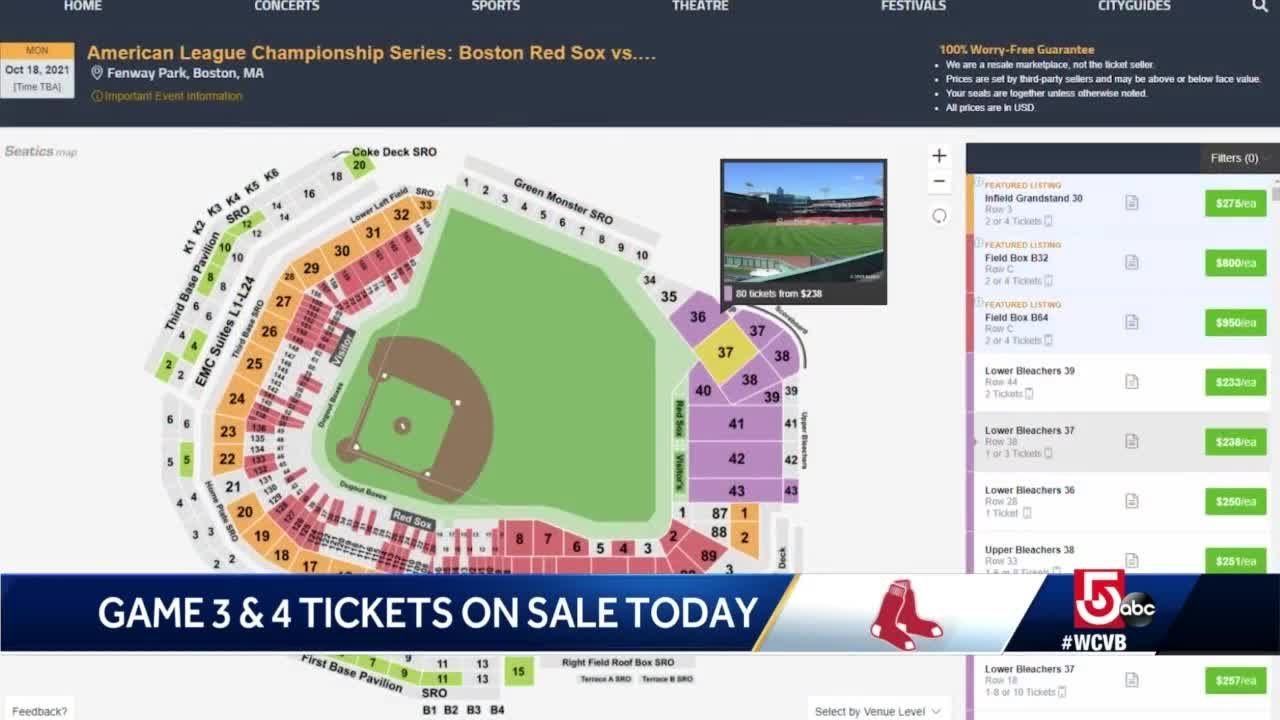 Tickets for ALCS games at Fenway go on sale Friday