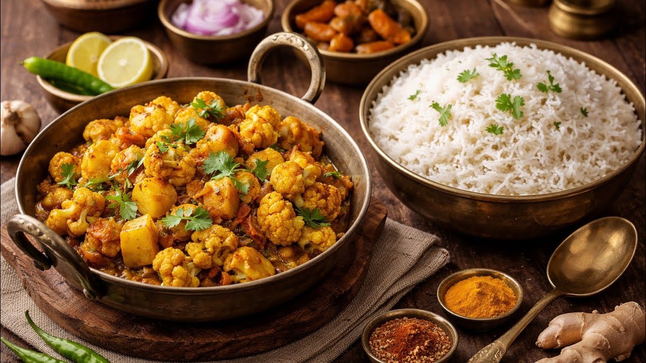 आज हम देसी तरीके से चावल और आलू-गोभी की सब्ज़ी बना रहे #villagecooking1 #food #village #homecuisine 