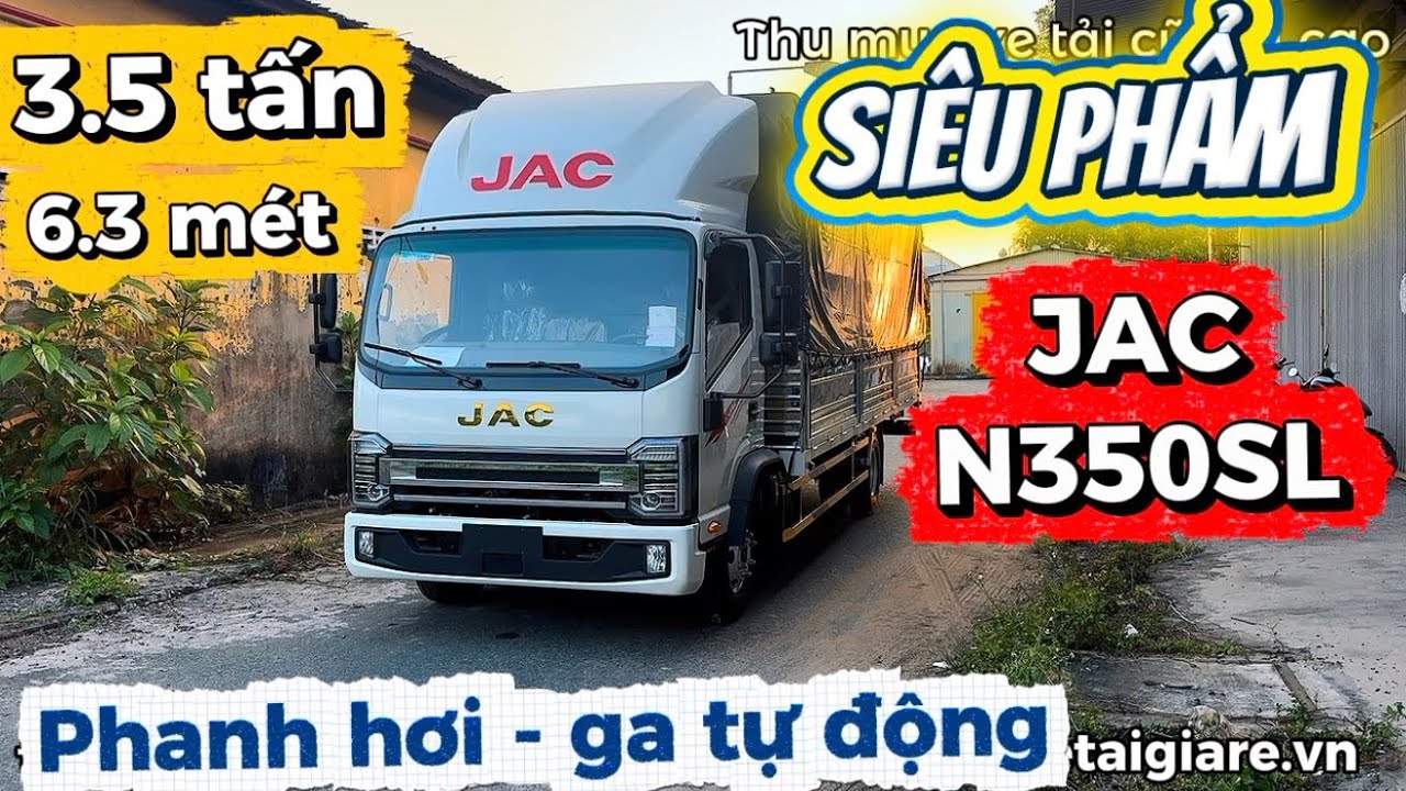 Siêu phẩm xe tải Jac N350SL 2026 - tải 3.5 tấn thùng dài 6.3 mét | Xe jac 3.5 tấn thùng dài 6m3 