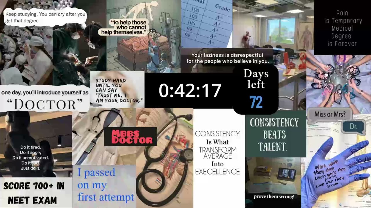 72 Days Left for NEET 2026 | 1 Hour Study Timer (No Music, No Excuses)