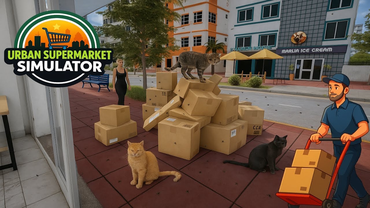 Urban Supermarket Simulator Demo |I  Finally Cleaned Up the Boxes in Front of the Store.🧹 ( UPDATE )