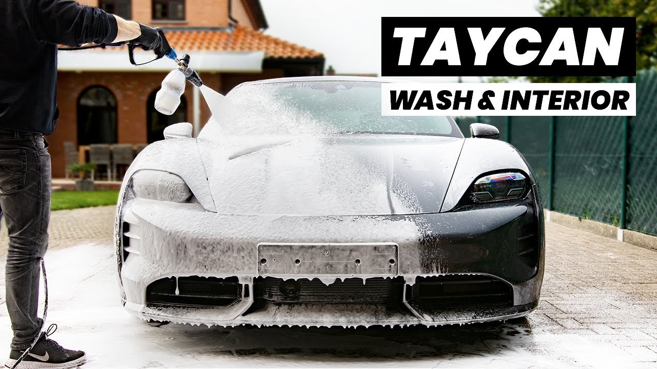 Dirty Porsche Taycan Foam Wash & Interior Detail - ASMR
