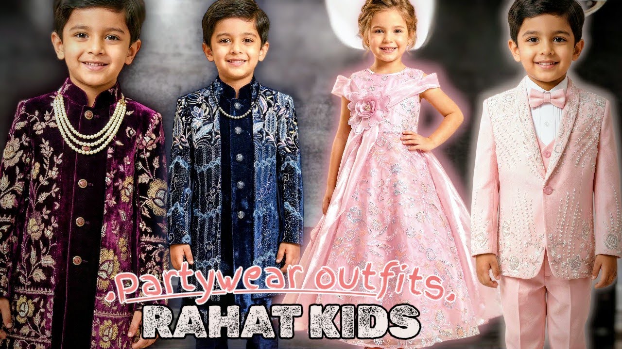 Latest Kids Party Wear 2025 | Boys Sherwani, Coat Pant & Girls Farshi Sharara | Rahat Kids Mumbai