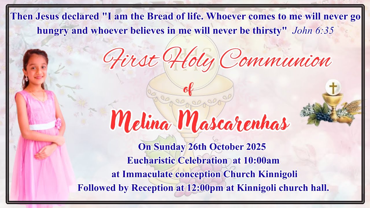 First Holy Communion of  Melina Mascarenhas || Kinnigoli|| 26-10-2025