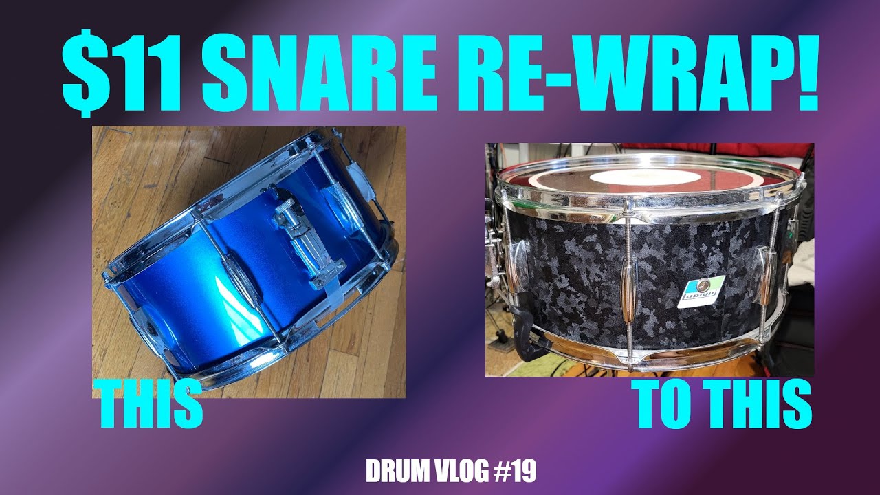 Drum Vlog #19 Re-wrapping a Ludwig Accent Snare Drum for $11