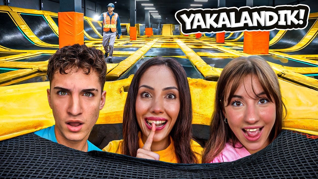 GECE GİZLİCE TRAMBOLİN PARKTA KALMAK!!