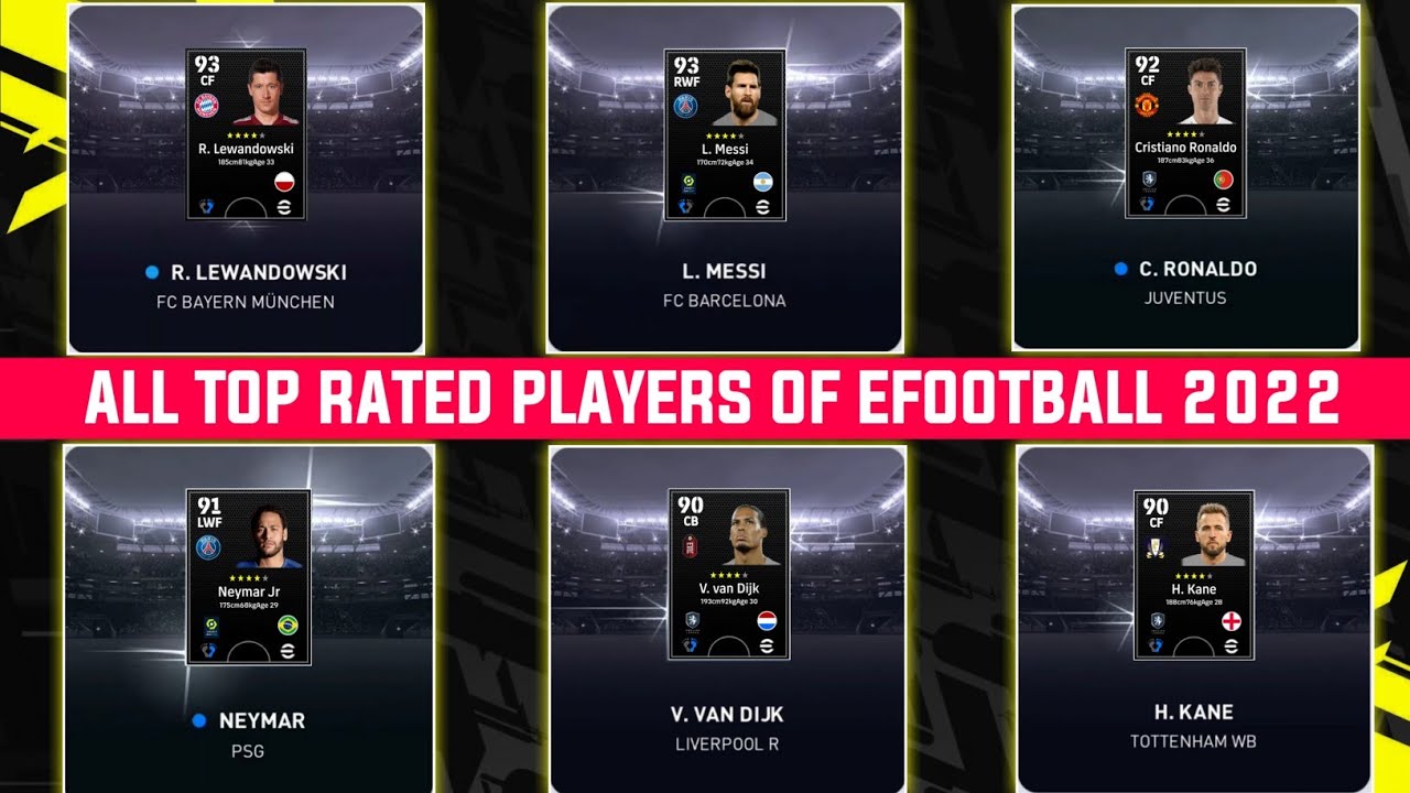 EFOOTBALL 2022 : ALL TOP RATED PLAYERS🤩 | BEST PLAYERS