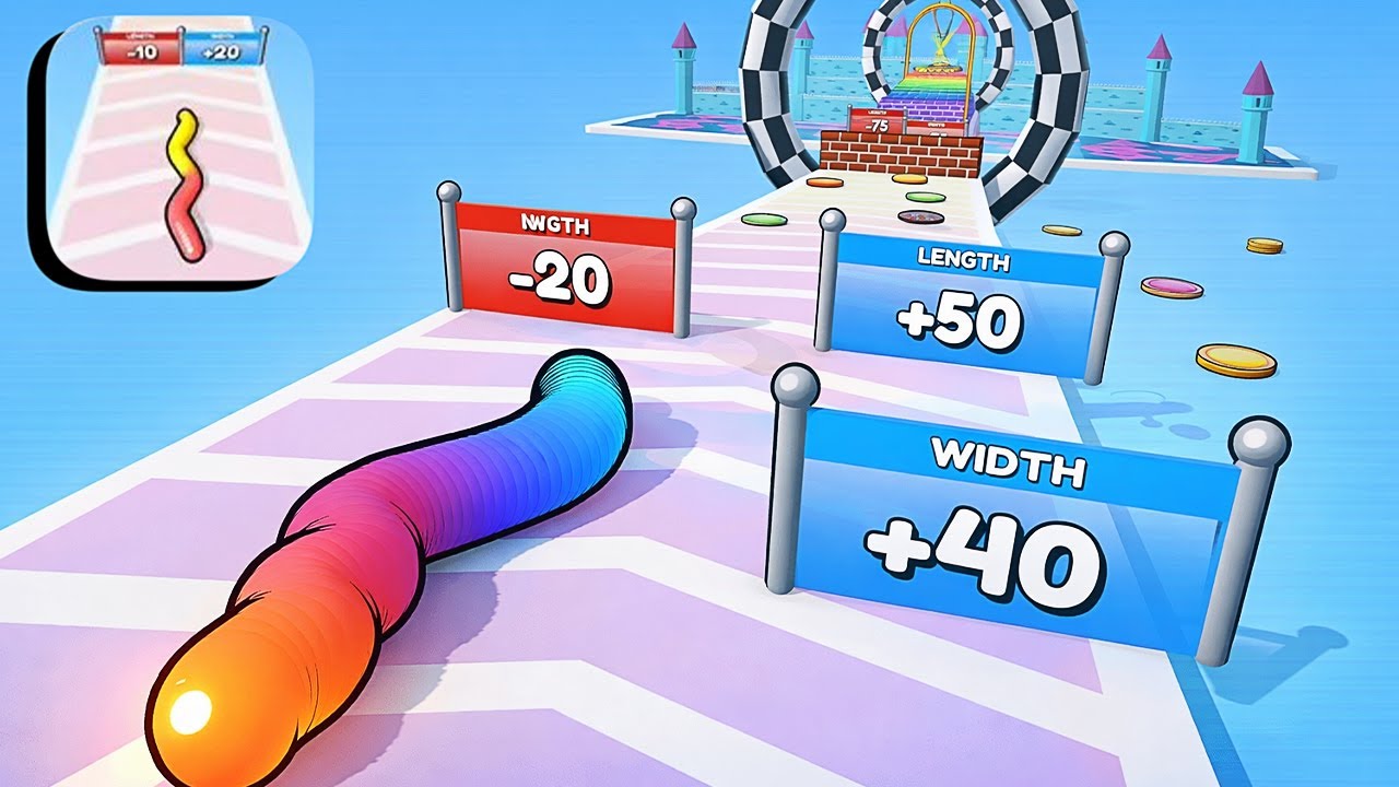 Gummy Worm Go! ​- All Levels Gameplay Android,ios (Part 50)