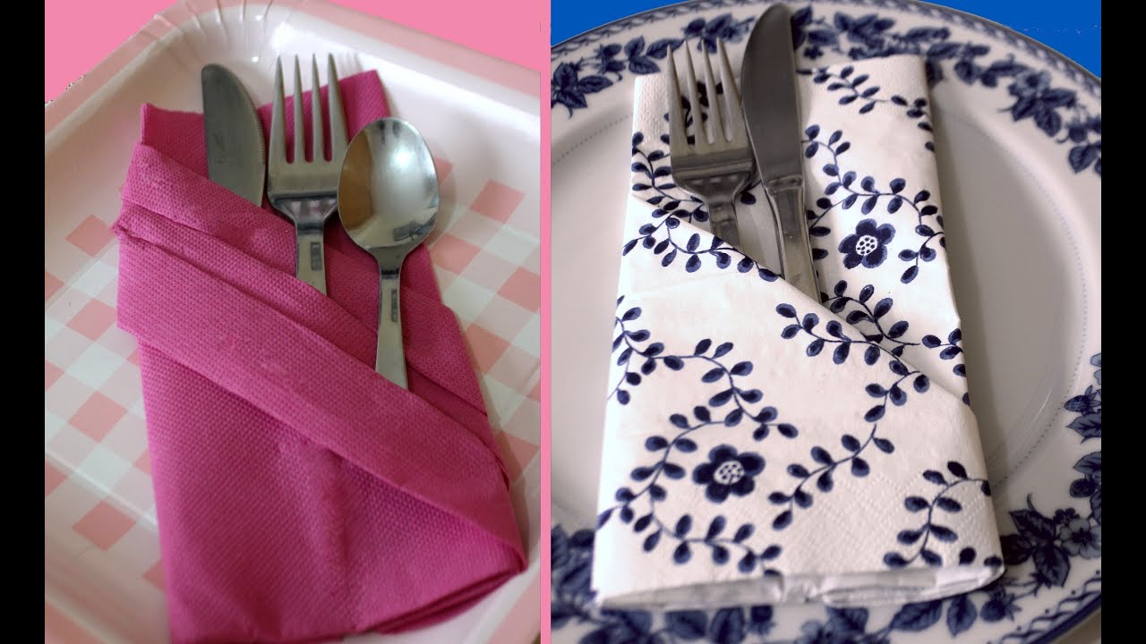 Cómo doblar servilletas bolsillo. Pochette Napkins