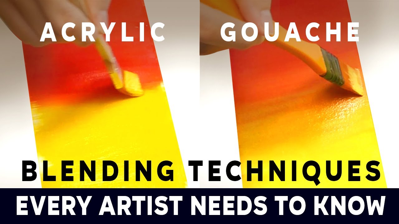 How To Blend Acrylic paint & How To Blend Gouache | 6 Blending Techniques