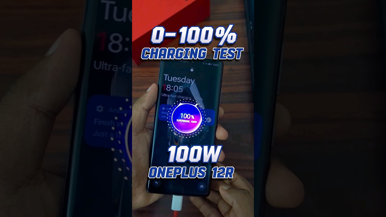 0-100% OnePlus 12R Charging Test - 100W SUPERVOOC #oneplus #charging #test #fast