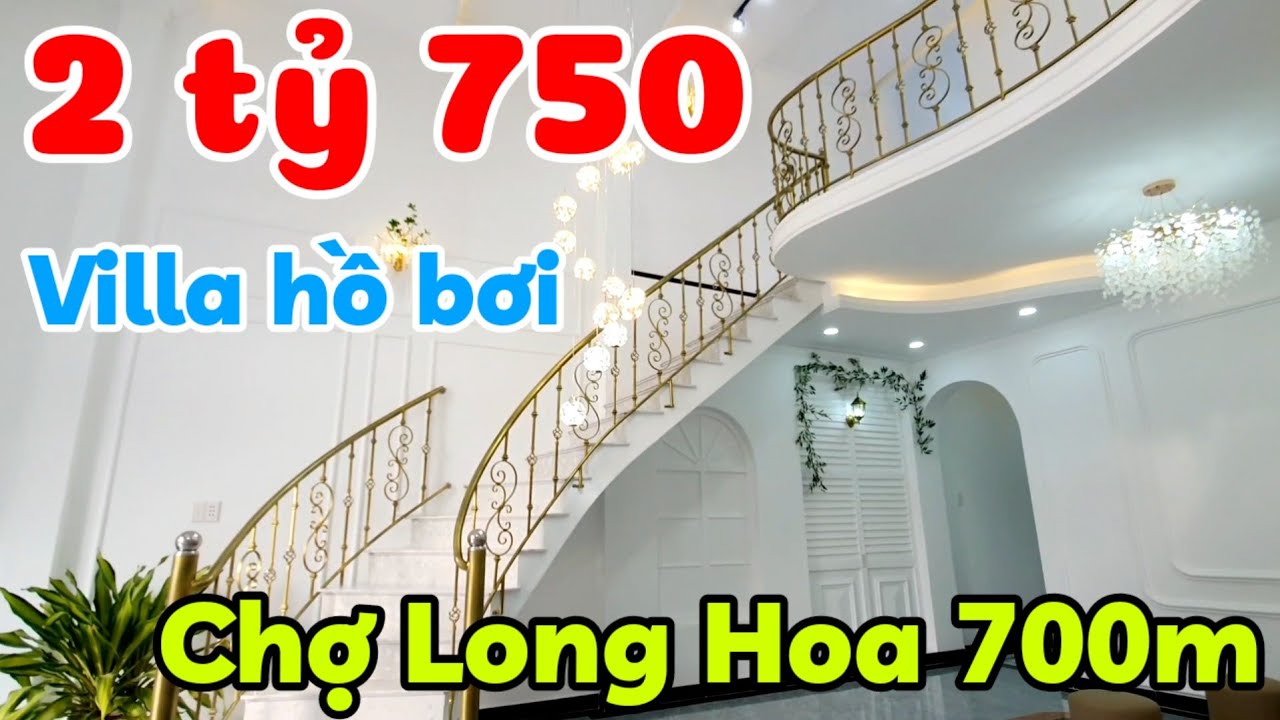 Nhà như Villa hồ bơi ở Chợ Long Hoa Hòa Thành Tây Ninh giá 2 tỷ 750 triệu mới xây mặt đường nhựa 10m