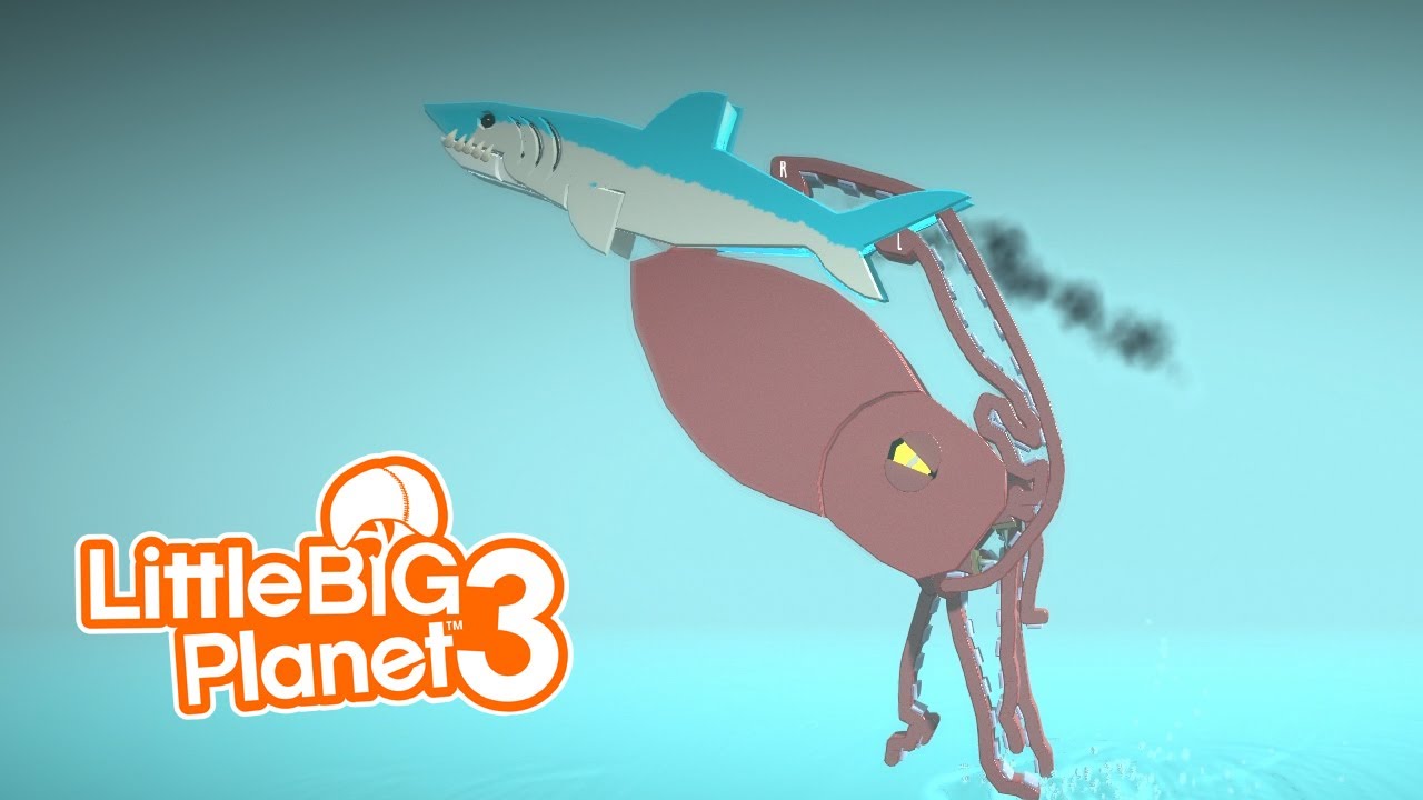 Not Again - Giant Squid vs. Great White Shark [LittleBigPlanet 3] PS5 Gameplay