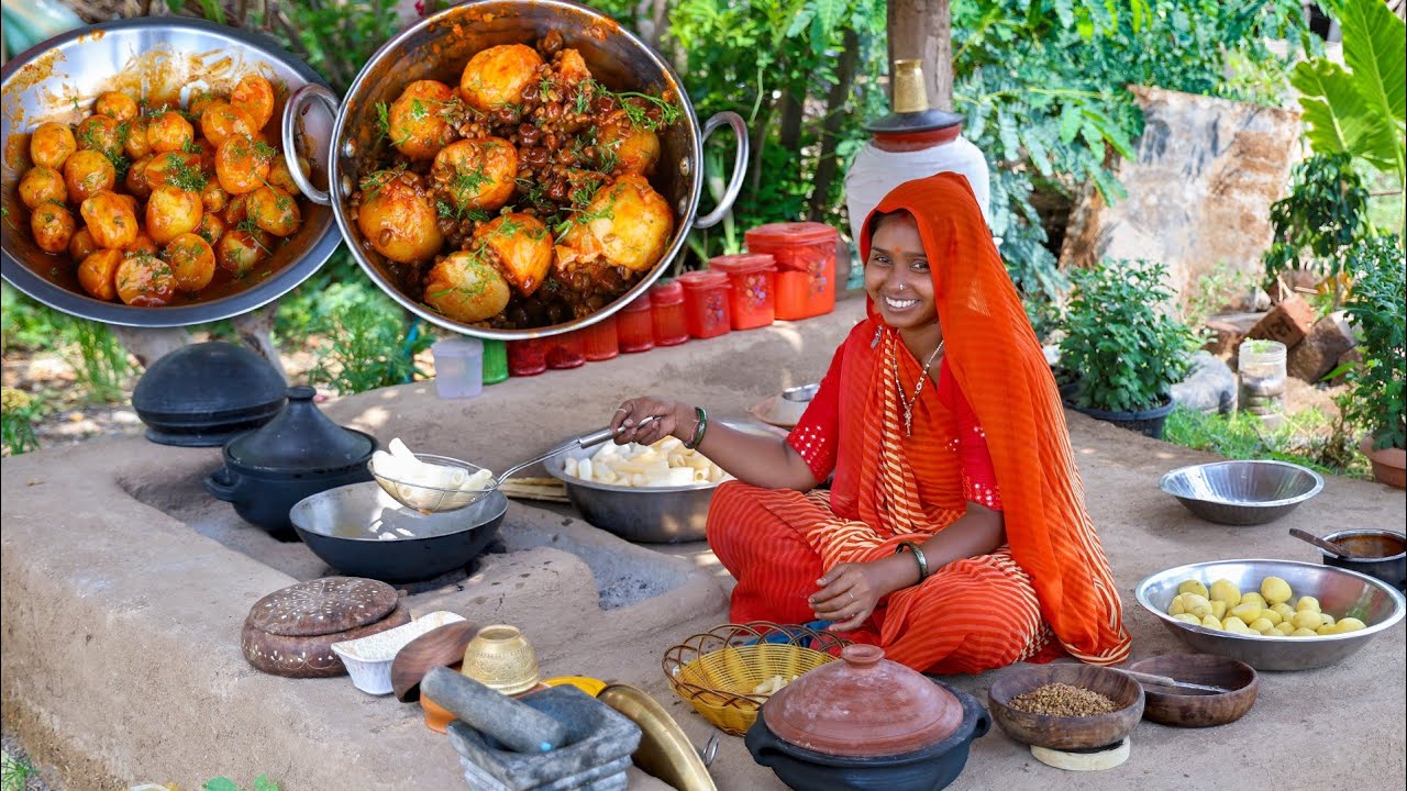 Bhungla Batata and Chana Moth || Bhavnagar Femuos Food || Gujarat Village Life,India