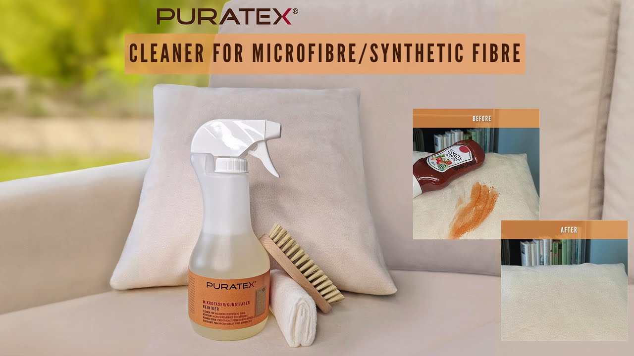 Cleaning upholstered furniture made of microfibre or synthetic fibre