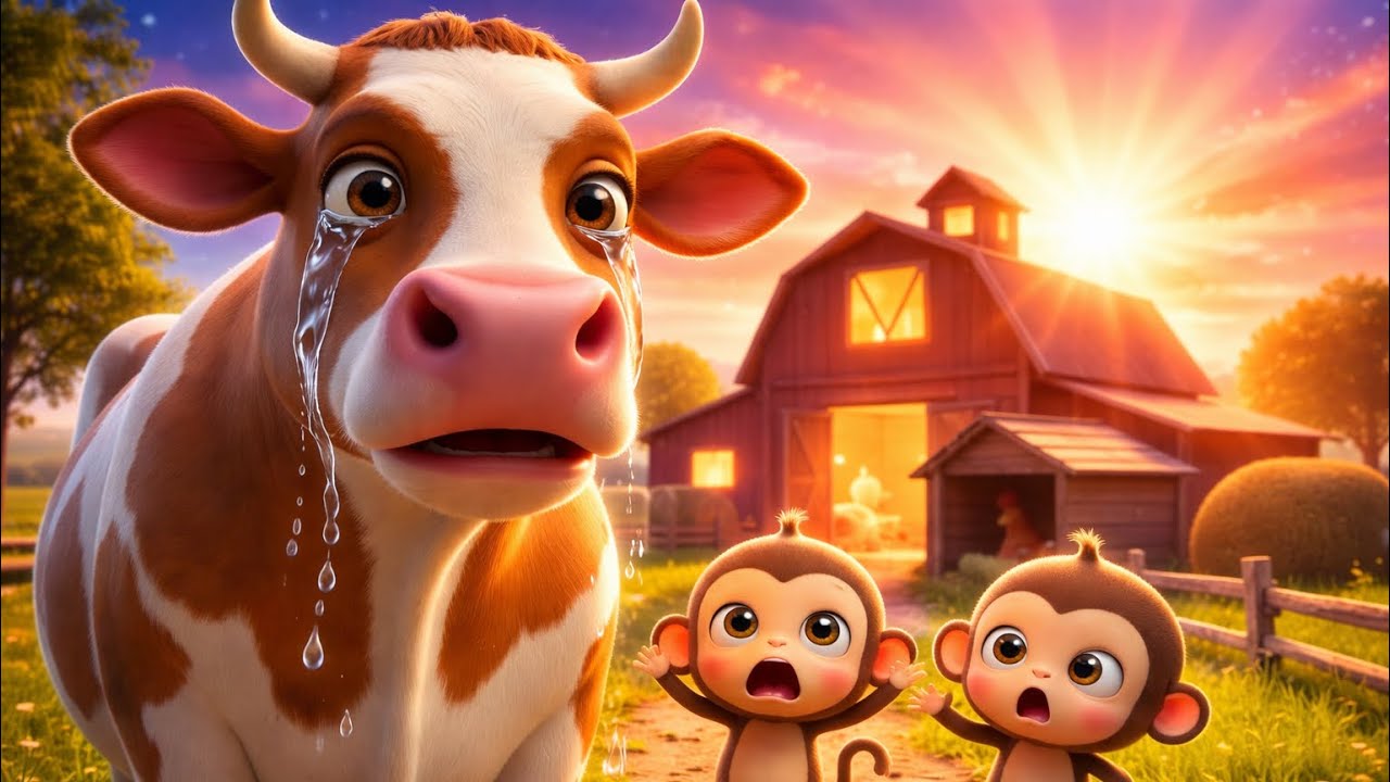 Monkey Steals Cow at Old MacDonald’s Farm | Farm Rescue Story for Kids | 3D Animation