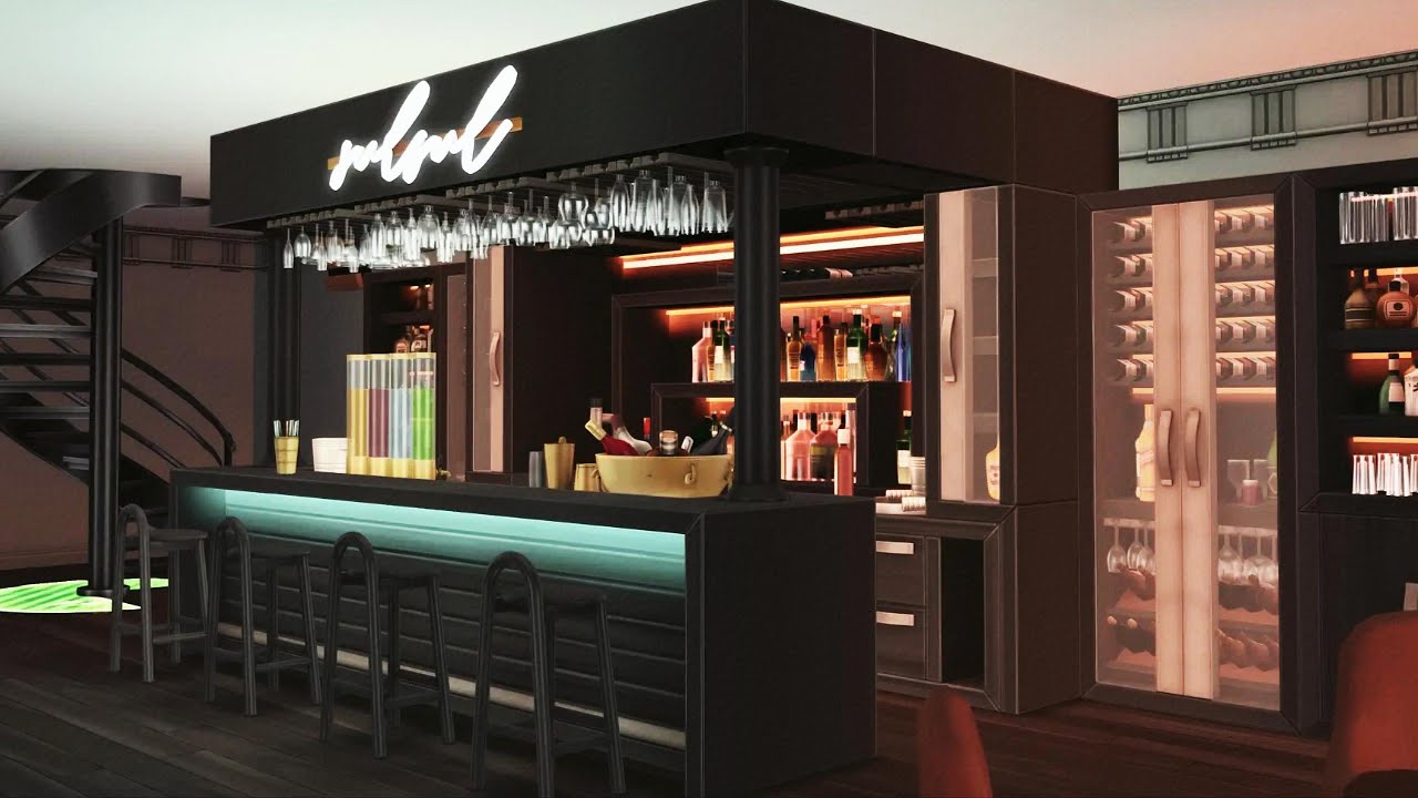 The Cocktail Bar ´Villa Biedermeier´ I The Sims 4  Stop Motion Build I CC