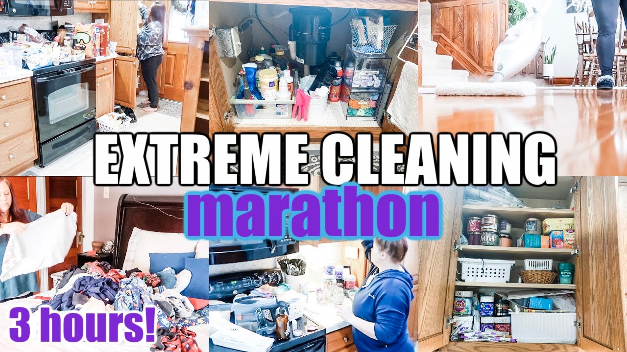 EXTREME 2021 CLEAN WITH ME MARATHON / 3 HOURS OF DECLUTTERING, ORGANIZING + DEEP CLEANING MOTIVATION