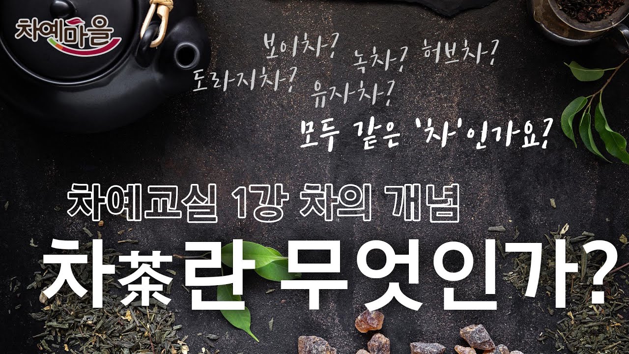 차? 그게 뭔데, 어떻게 마시는 건데?! 차의종류와 개념에 대해 자세히 알려드립니다.｜ 차예마을 차예교실 제 1강