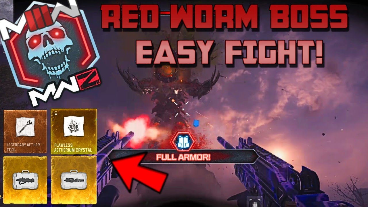 MWZ *NEW* RED WORM BOSS FIGHT EASY GUIDE! HOW TO GET THE VR11 AND SCORCHER SCHEMATIC! MW3
