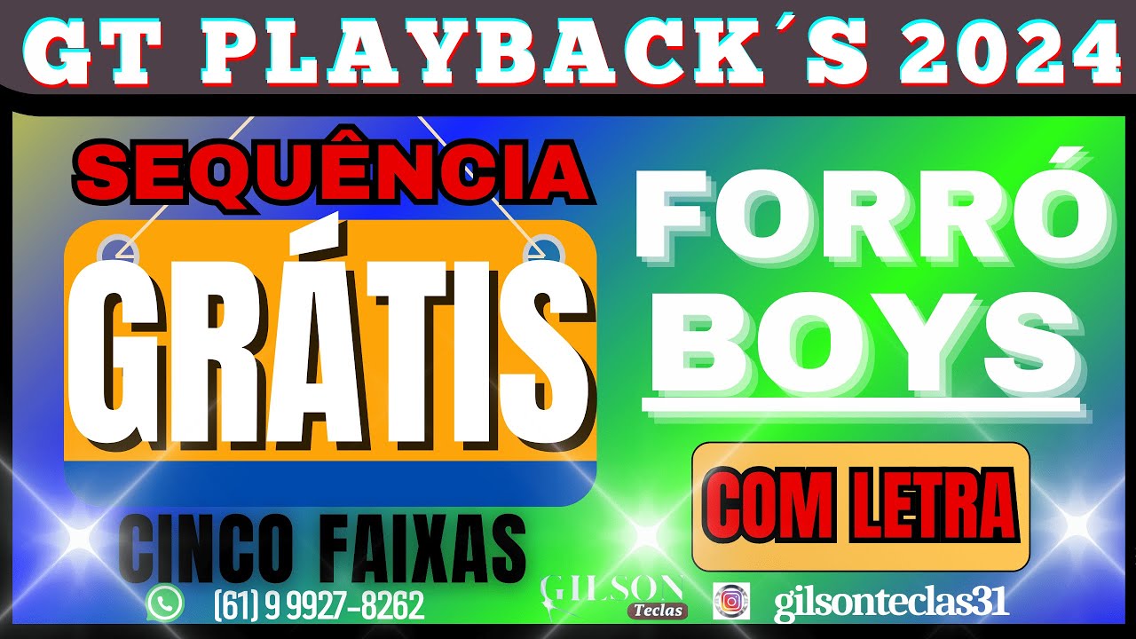 Playback grátis Sequência com 5 faixas em Ritimo xote Forró Boys.