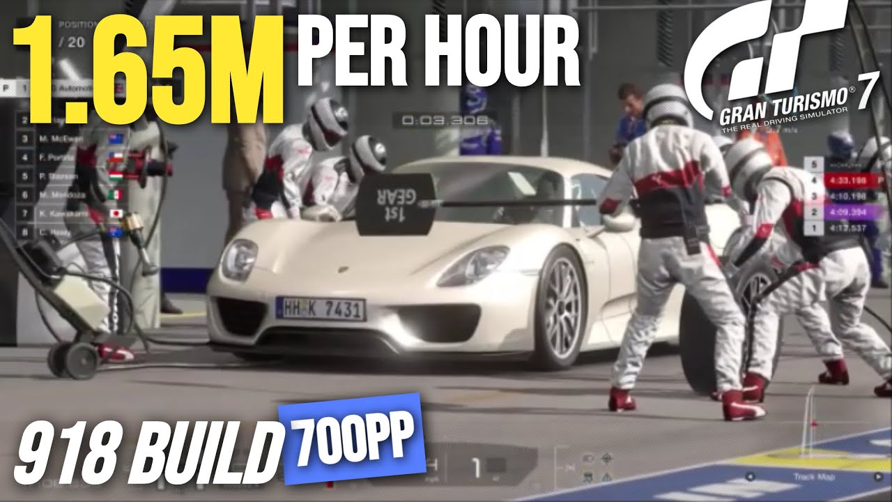 GT7 - 1.65M Credits an Hour - Porsche 918 Spyder 700PP Money Method - Circuit Setup Tutorial