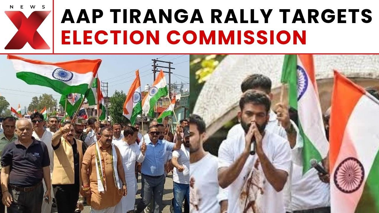 Delhi Tiranga Rally: AAP Workers Protest Against Election Commission Outside Sanjay Singh&rsquo;s Home